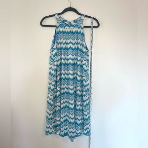 New York & Company Striped Shimmery Dress Sized M